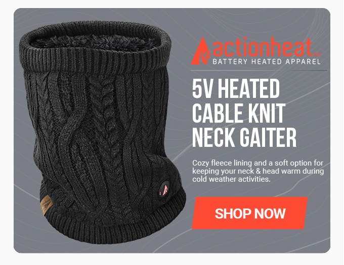 ActionHeat 5V Battery Cable Knit Heated Neck Gaiter