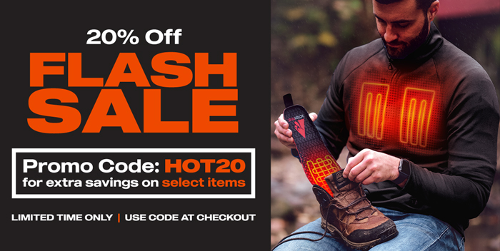 Save Extra 20% Off Select ActionHeat Heated Gear - Use Promo Code HOT20 at Checkout