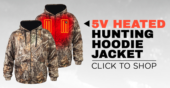 5V Battery Heated Hunting Hoodie Jacket - Camoflauge