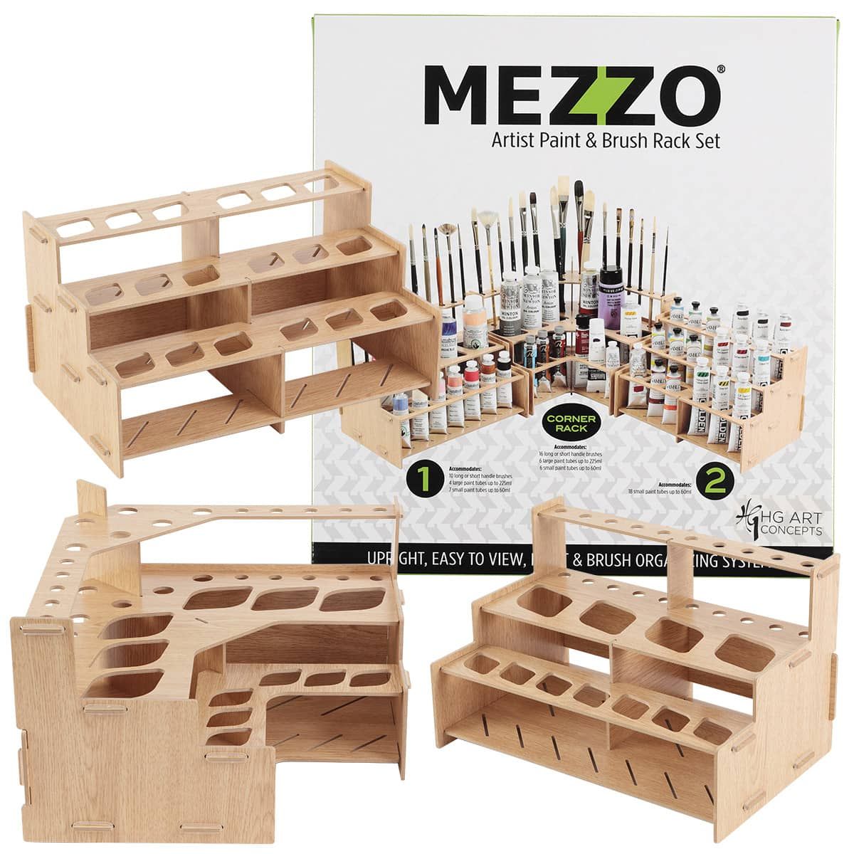 Mezzo Artist Studio Storage Paint & Brush Racks, Full Set of 3