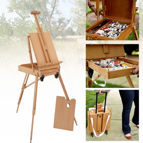 Traveling Monet French Easel w/ Wheels