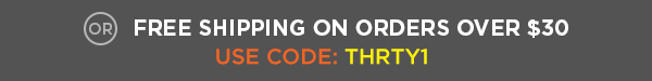20% off any single item promo code: TRT21 or free shipping on orders over $30 promo code: THRTY1