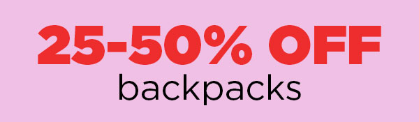 25-50% off backpacks