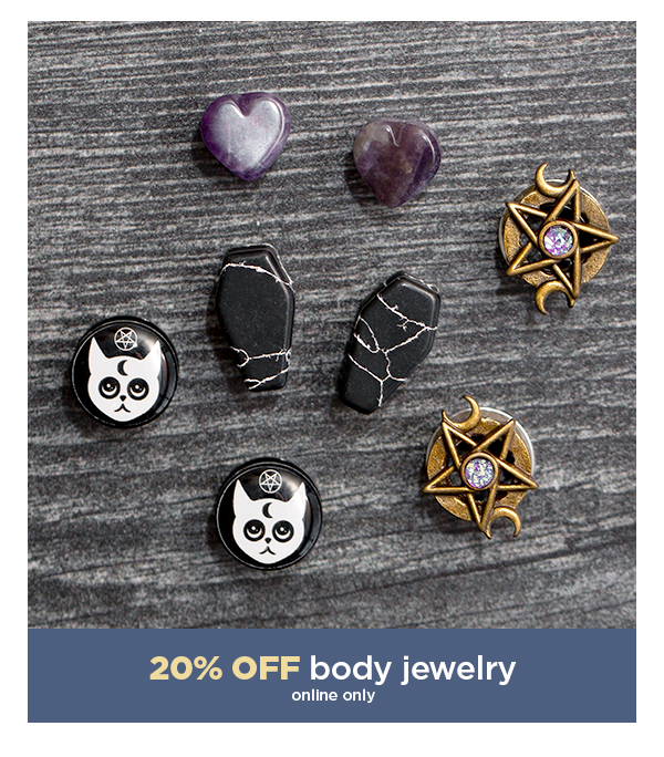 20% off body jewelry