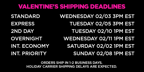 shop Valentine's Shipping Deadlines