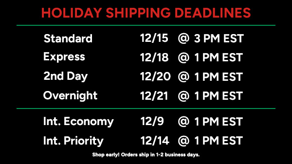 Holiday Shipping Deadlines