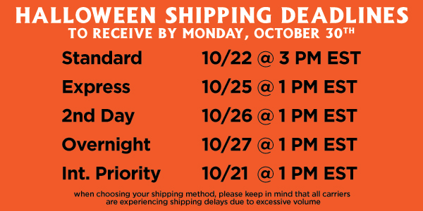 Halloween Shipping Deadlines