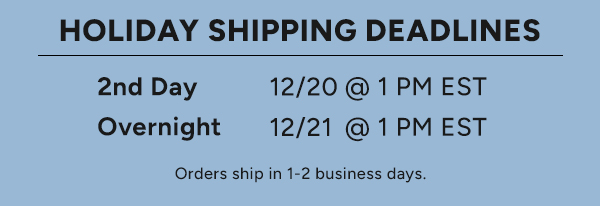 Holiday Shipping Deadlines