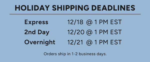 Holiday Shipping Deadlines