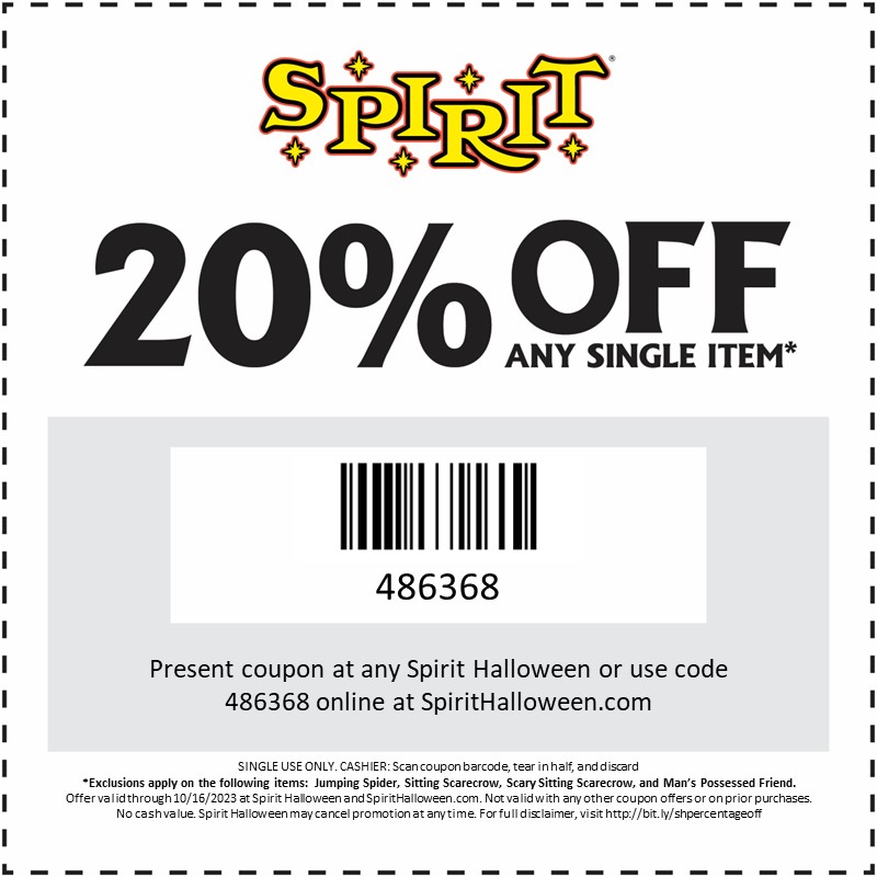 20% off 1 in store coupon