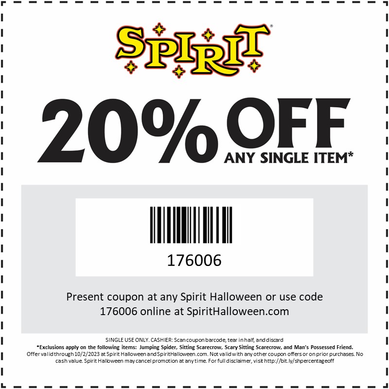 20% off 1 in store coupon