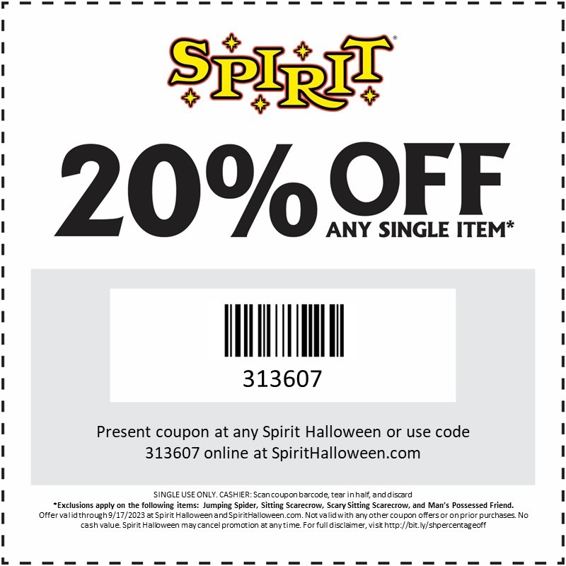 20% off 1 in store coupon