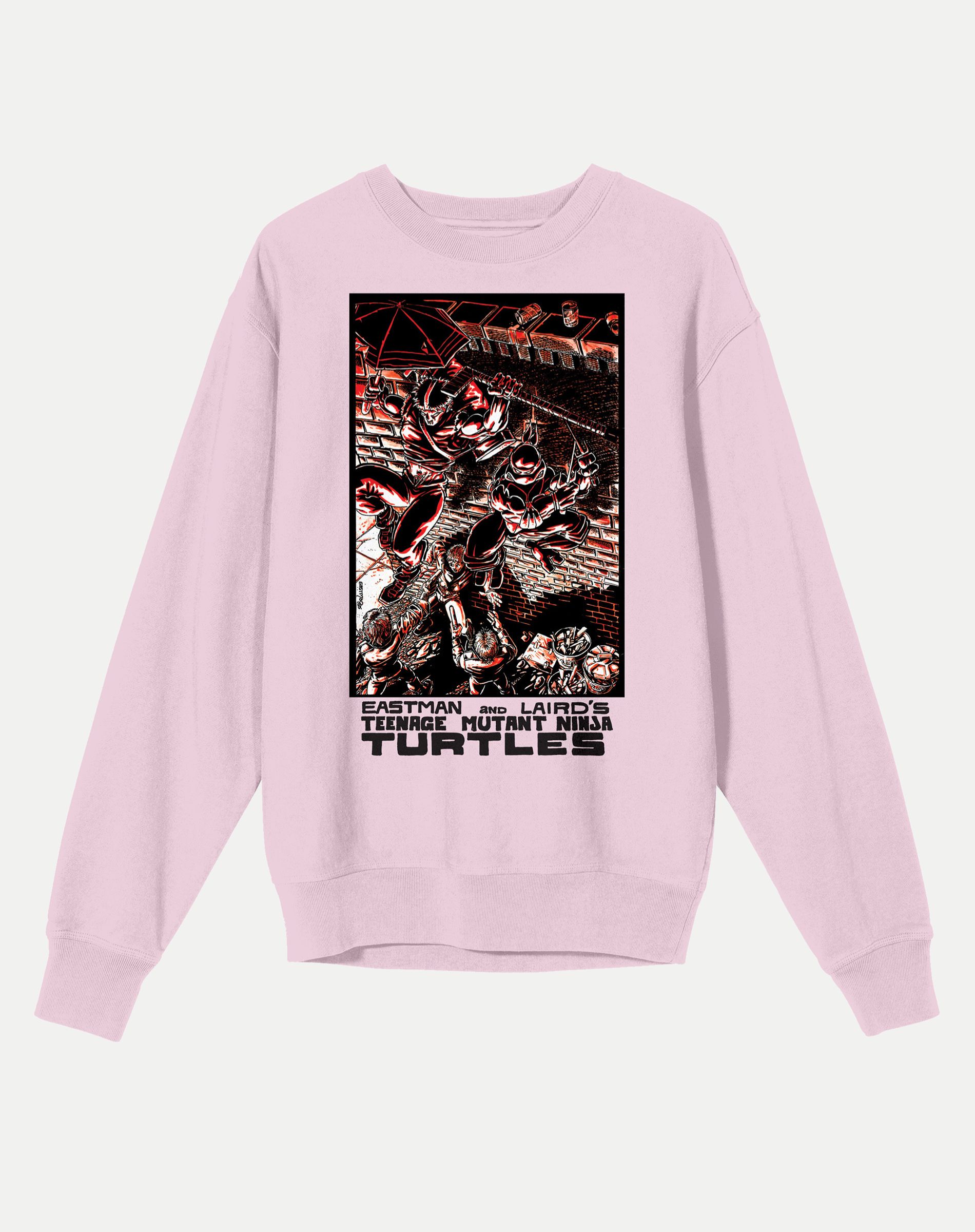 Pink Comic Book Art Crewneck Sweatshirt - Teenage Mutant Ninja Turtles