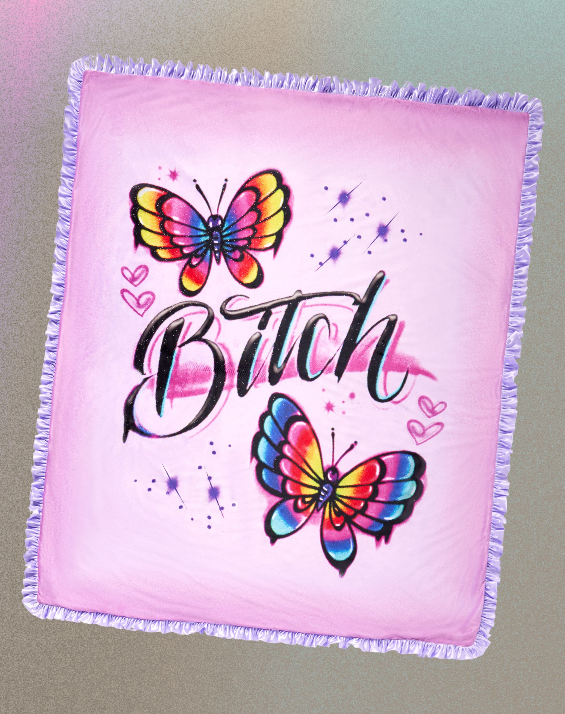 Bitch Butterfly Reversible Fleece Blanket