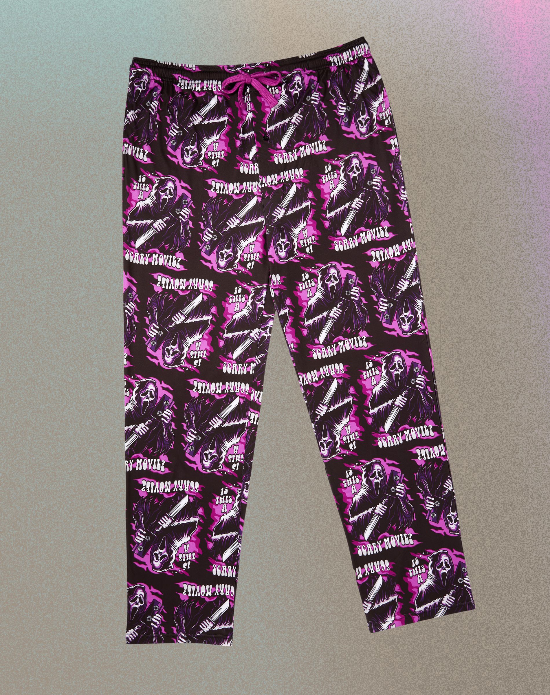 Pink Flaming Ghost Face Lounge Pants