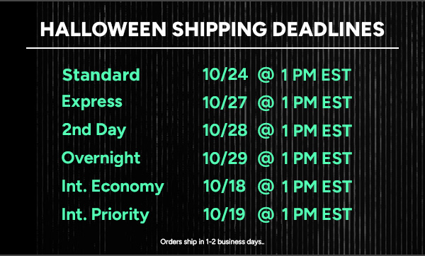 Halloween Shipping Deadlines