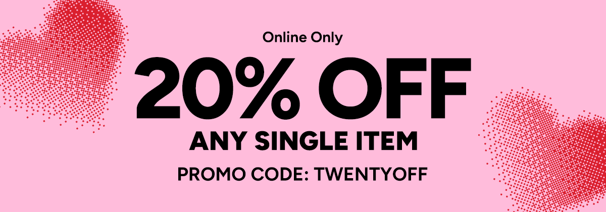 20% off 1 online only use code TWENTYOFF