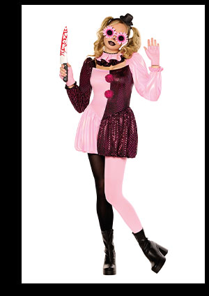 Adult Pink Art the Clown Dress Costume - Terrifier