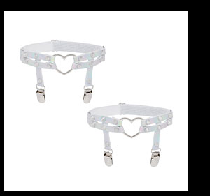 Iridescent Heart Garters