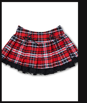 Plaid School Girl Double Bow Mini Skirt