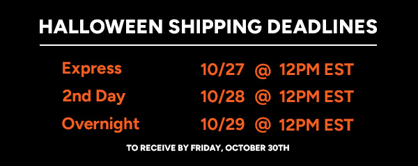 Halloween Shipping Deadlines