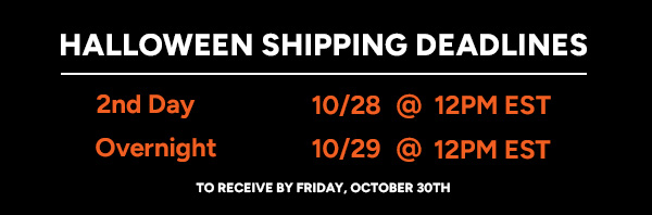 Halloween Shipping Deadlines
