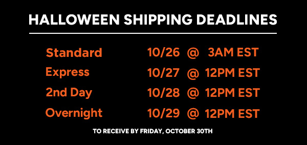 Halloween Shipping Deadlines