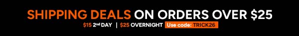 $15 2nd Day or $25 Overnight Shipping on orders over $25