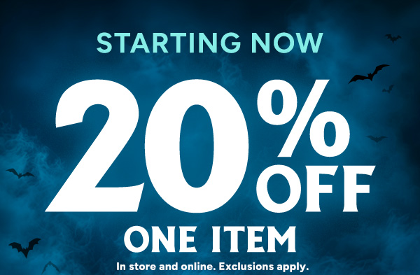20% Off any one item