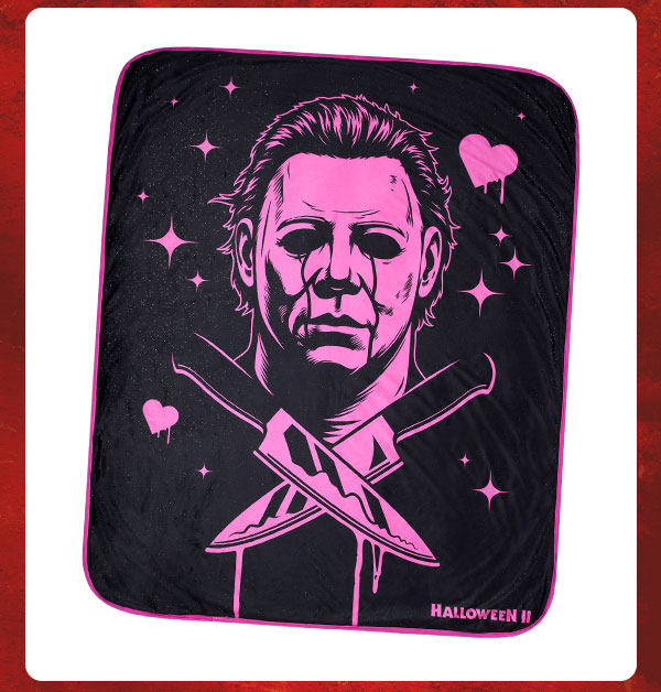 Michael Myers Heart Glasses Fleece Blanket - Halloween