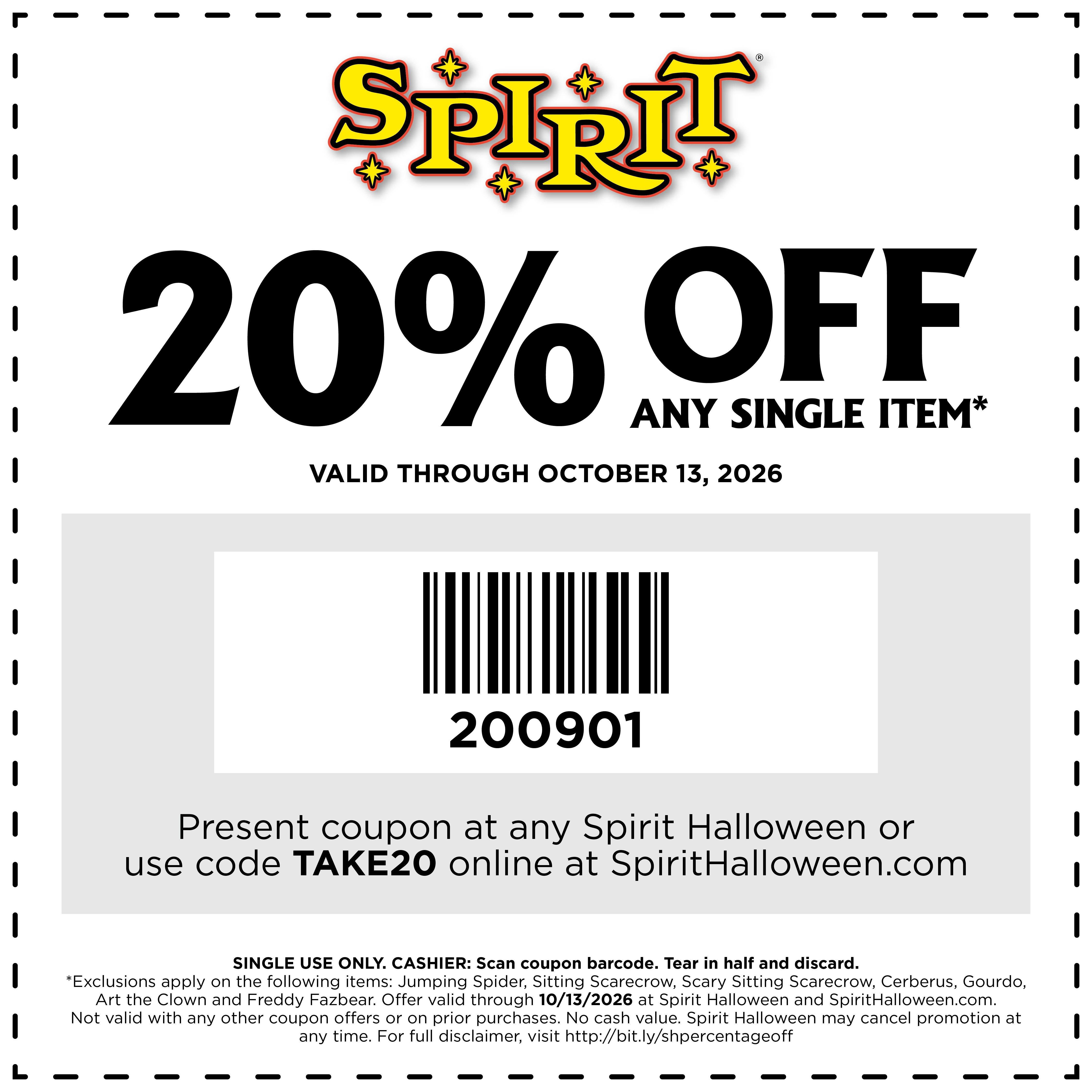 20% off 1 item in store coupon
