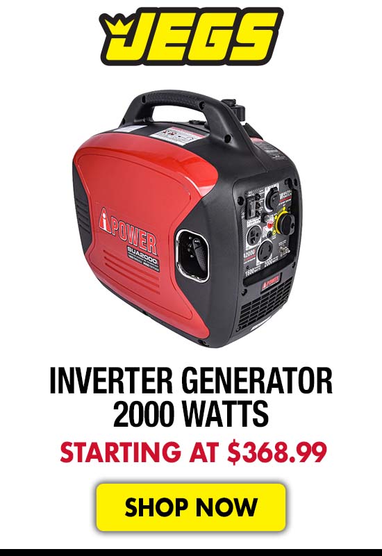 JEGS Inverter Generator 2000 Watts - Starting at $368.99