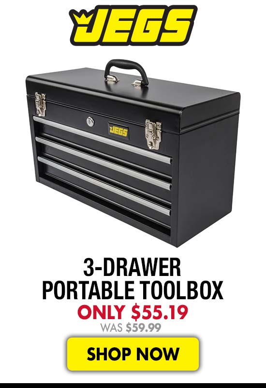 JEGS 3-Drawer Portable Toolbox - Only $55.19 Was $59.99
