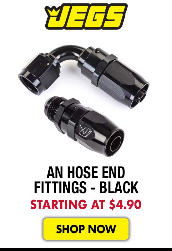 JEGS AN Hose End Fittings - Black - Starting at $4.90