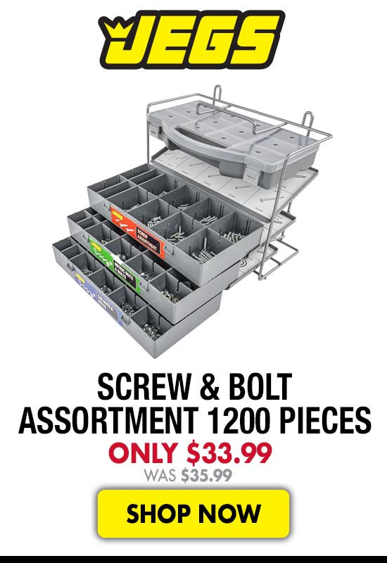 JEGS Screw & Bolt Assortment 1200 pieces - Now $33.99 Was $35.99