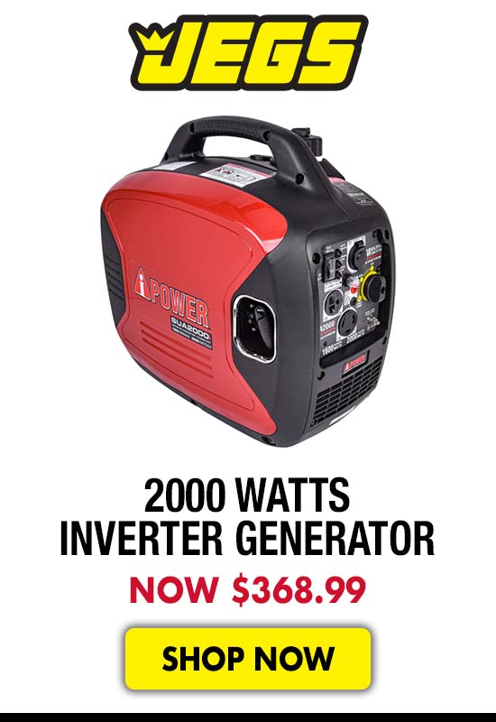 JEGS 2000 Watts Inverter Generator - Now $368.99
