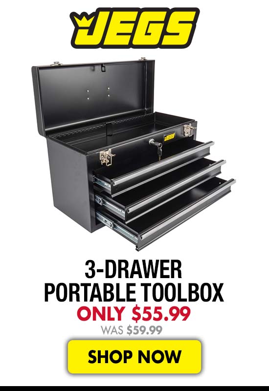 JEGS 3-Drawer Portable Toolbox - Only $55.99 Was $59.99