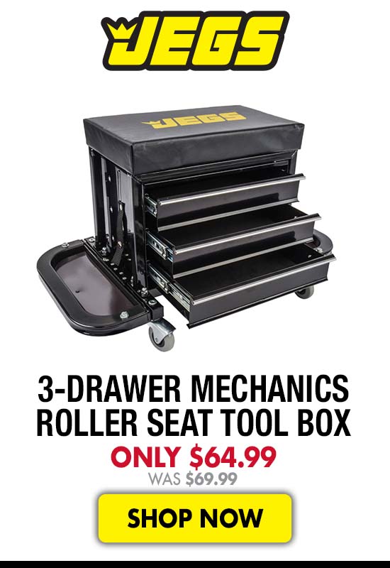 JEGS 3-Drawer Mechanics Roller Seat Tool Box - Now $64.99 Was $69.99