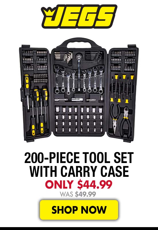 JEGS 200-Piece Tool Set with Carry Case - Now $44.99 Was $49.99