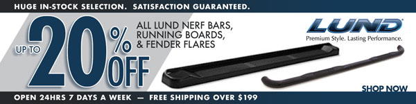 Save 10% on All Lund Nerf Bars and 20% on Fender Flares