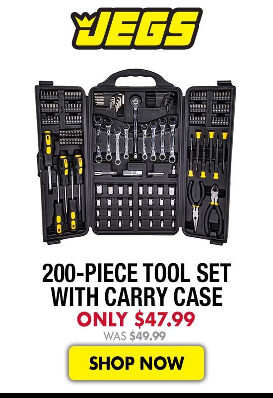 JEGS 200-Piece Tool Set with Carry Case - Now $47.99 Was $49.99