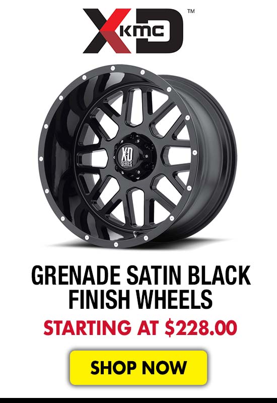 XD KMC Grenade Satin Black Finish Wheels - Starting at $228.00