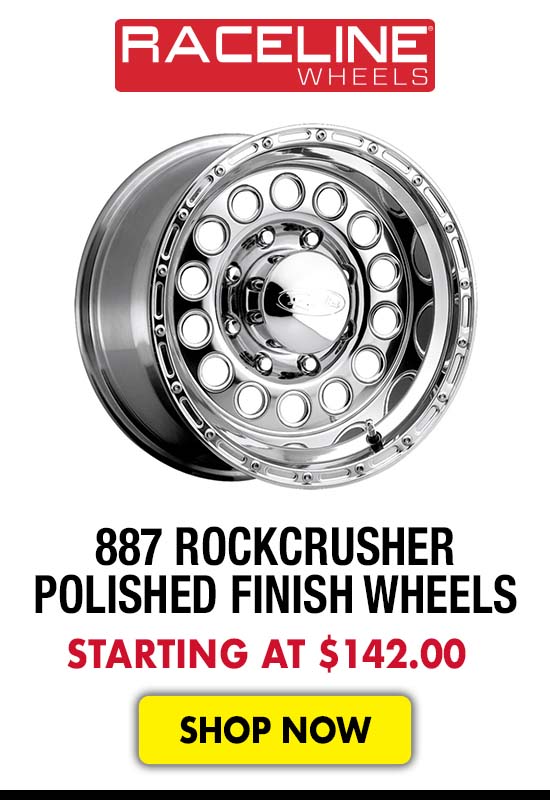 Raceline 887 Rockcrusher Polished Finish Wheels - Starting at $142.00
