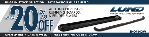 Save 10% on All Lund Nerf Bars and 20% on Fender Flares