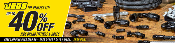 Up To 40% Off JEGS Brand Fittings and Hoses