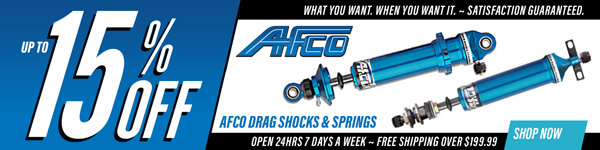 AFCO Save Up To 15% on AFCO Drag Shocks and Springs