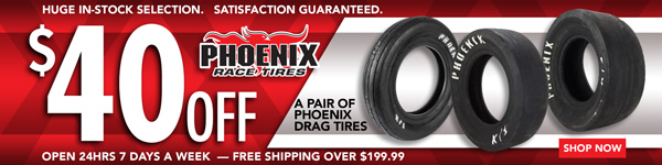 Save $40 on a pair of Phoenix Drag Tires
