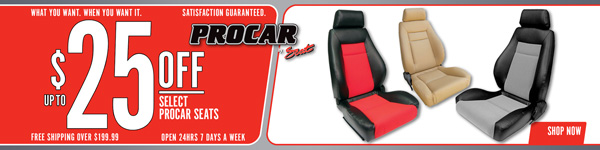 Save Up To $25 on Select Procar Seats