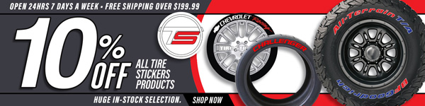 Save 10% off all Tire Stickers Products