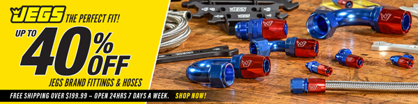 Up To 40% Off JEGS Brand Fittings and Hoses